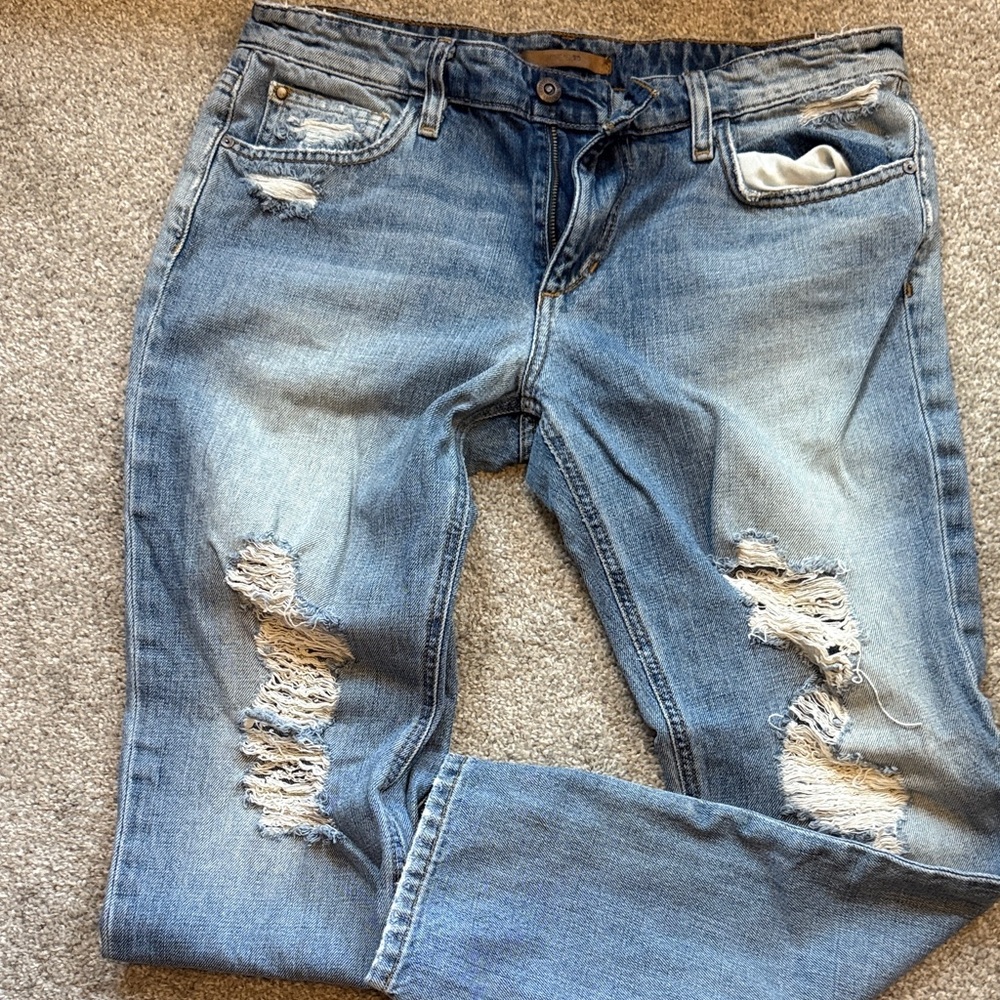 Joe's Jeans Light Blue Distressed Boyfriend Jeans